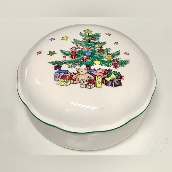 Vintage Discontinued Nikko Christmastime Lidded Candy Dish Trinket Box - Picture 4 of 13